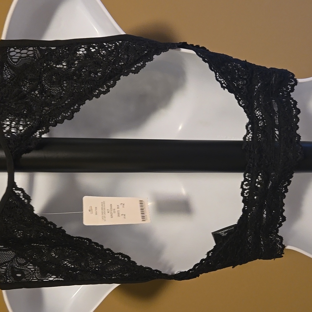 Bebe Elegant Black Lace Open Back Size 2 NWT - Picture 6 of 12